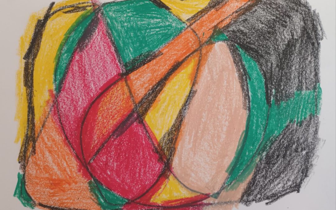 30×40 Buntstift auf Papier quer
