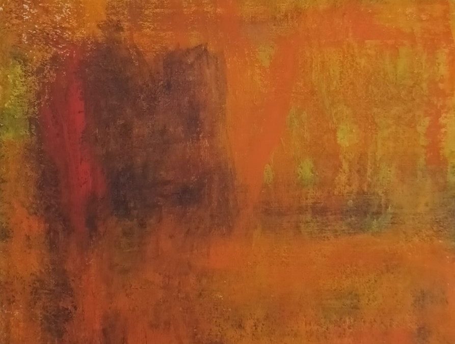 50×20 Acryl auf handgeschöpftem Papier gelb