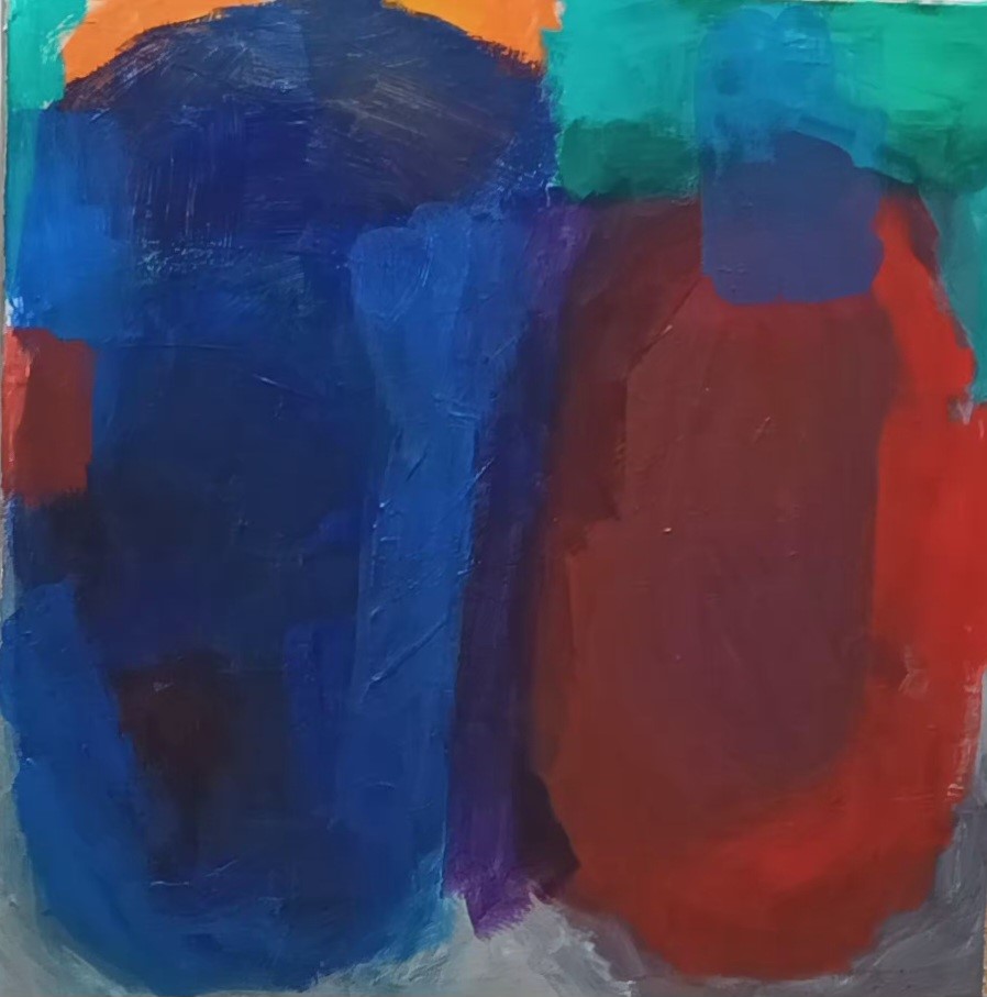 60×60 Acryl auf Leinen blau